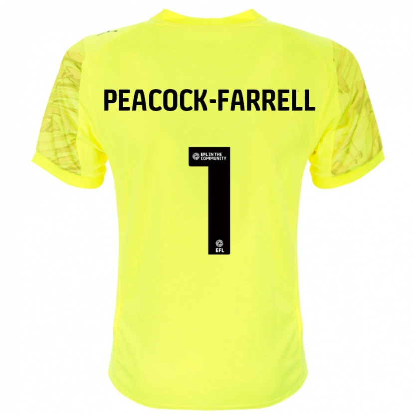 Danxen Homem Bailey Peacock-Farrell #1 Preto Amarelo Camisola Guarda-Redes 2025/26 Camisa