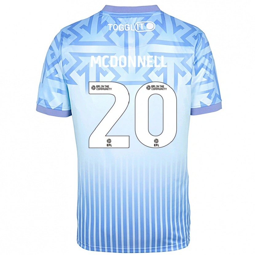 Danxen Homem Joe McDonnell #20 Branco Azul Claro Camisola Guarda-Redes 2025/26 Camisa