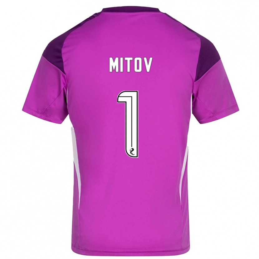 Danxen Homem Dimitar Mitov #1 Magenta Roxo Camisola Guarda-Redes 2025/26 Camisa