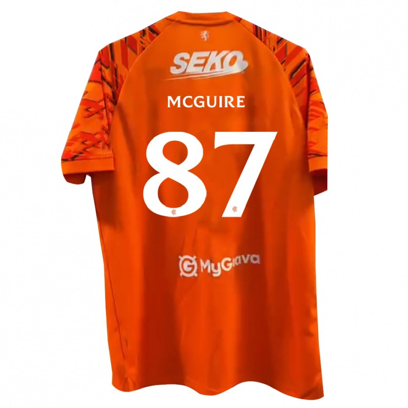 Danxen Homem Rydnn McGuire #87 Branco Laranja Camisola Guarda-Redes 2025/26 Camisa