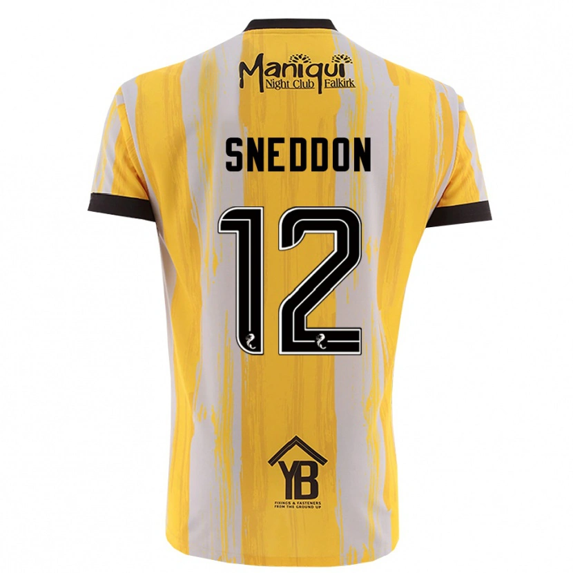 Danxen Homem Jamie Sneddon #12 Preto Amarelo Camisola Guarda-Redes 2025/26 Camisa