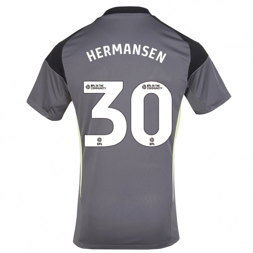 Danxen Homem Mads Hermansen #30 Branco Cinza Camisola Guarda-Redes 2025/26 Camisa