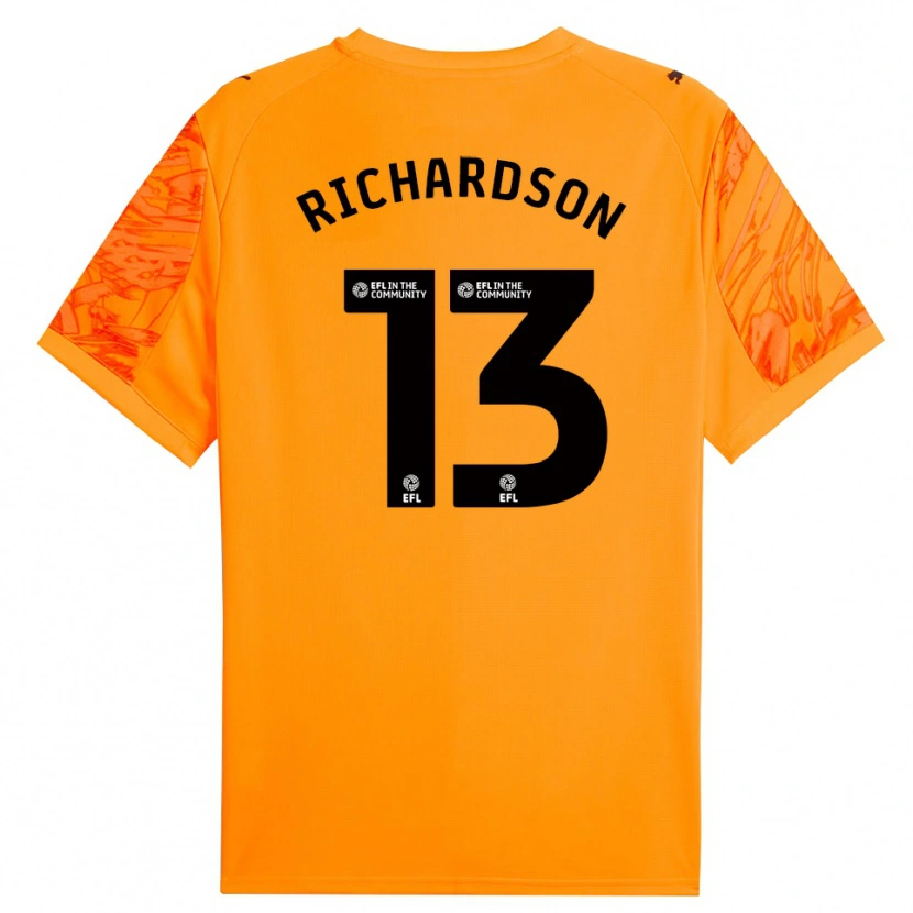 Danxen Homem Cale Richardson #13 Laranja Preto Camisola Guarda-Redes 2025/26 Camisa
