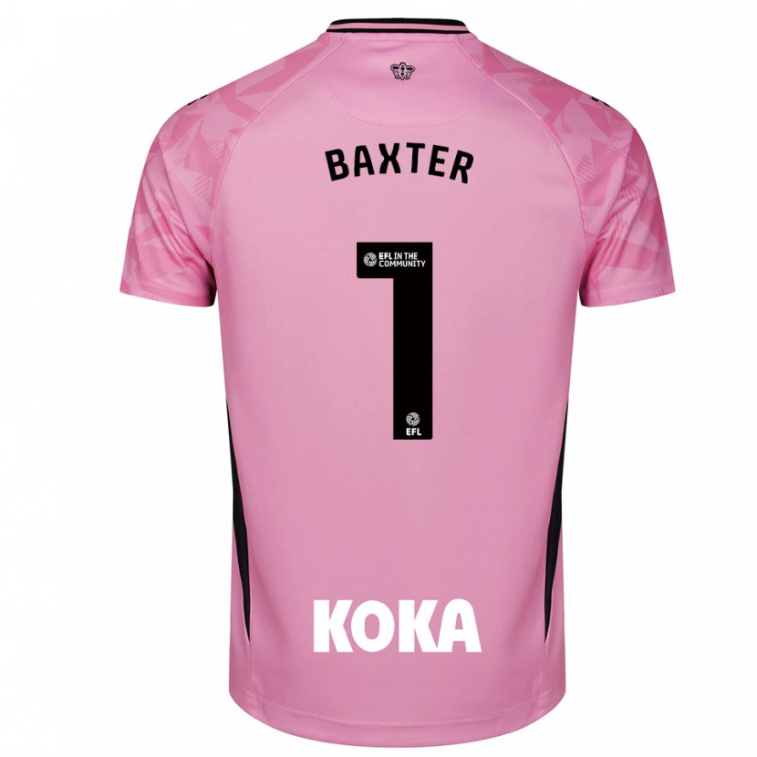 Danxen Homem Nathan Baxter #1 Preto Rosa Claro Camisola Guarda-Redes 2025/26 Camisa