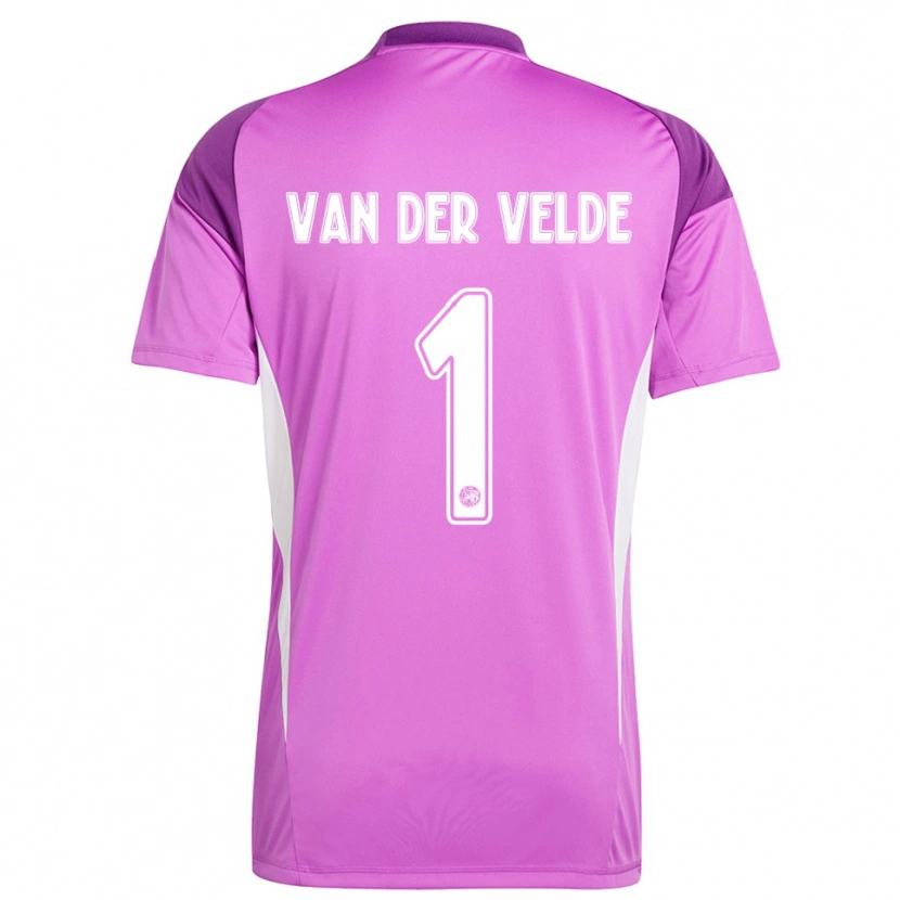 Danxen Homem Valentijn van der Velde #1 Roxo Claro Branco Camisola Guarda-Redes 2025/26 Camisa