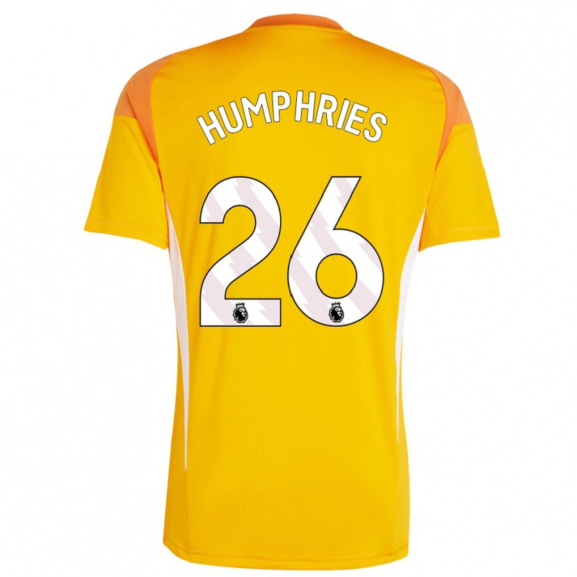 Danxen Homem Marni Humphries #26 Laranja Branco Camisola Guarda-Redes 2025/26 Camisa