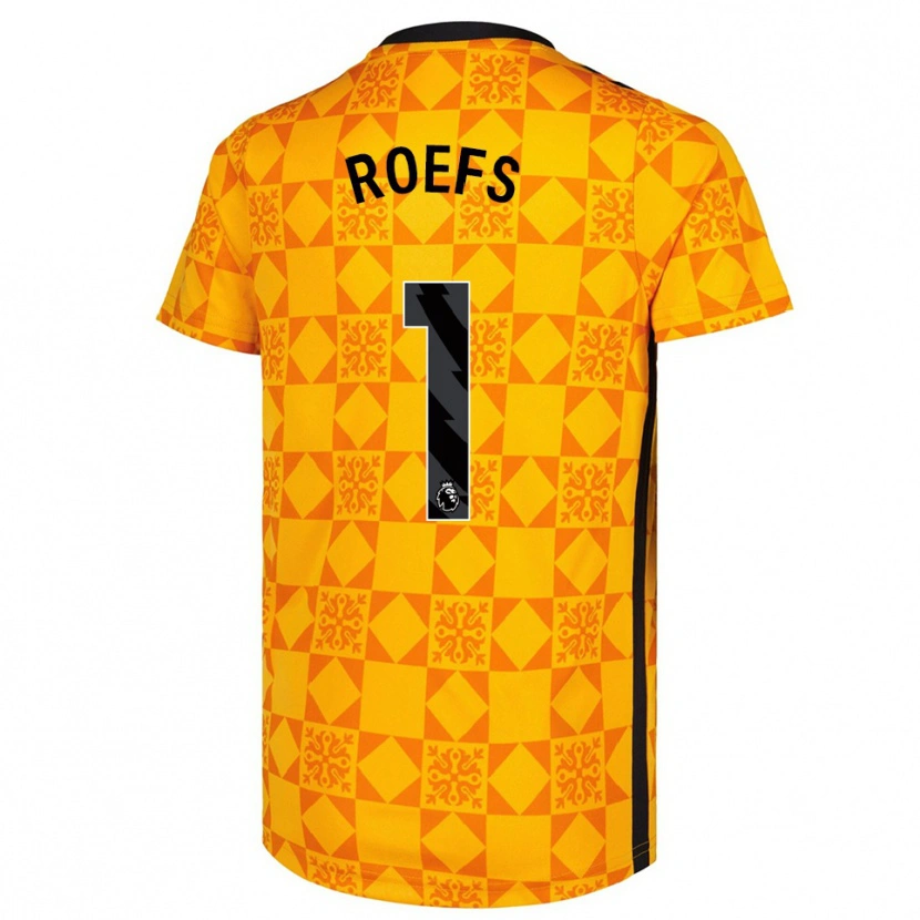 Danxen Homem Robin Roefs #1 Amarelo Preto Camisola Guarda-Redes 2025/26 Camisa