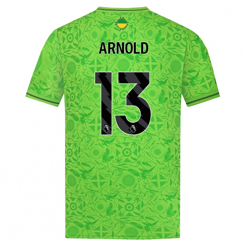 Danxen Homem Alfie Arnold #13 Verde Preto Camisola Guarda-Redes 2025/26 Camisa