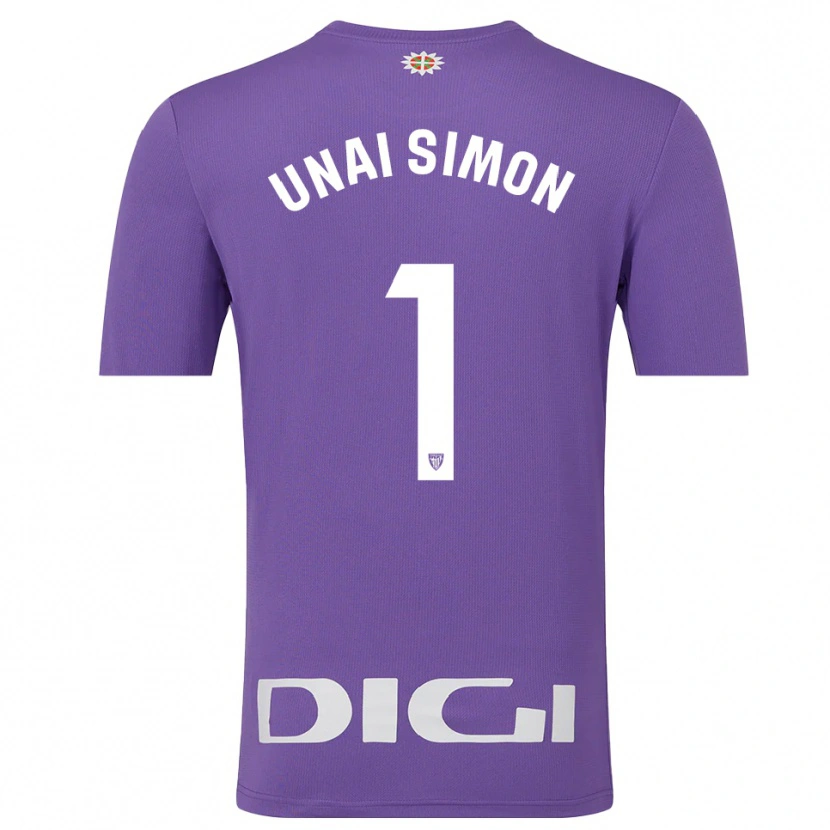 Danxen Homem Unai Simón #1 Roxo Branco Camisola Guarda-Redes 2025/26 Camisa
