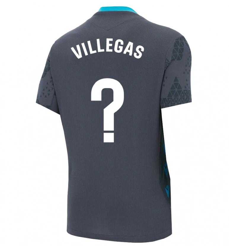 Danxen Homem Sergio Villegas #0 Cinza Escuro Preto Camisola Guarda-Redes 2025/26 Camisa