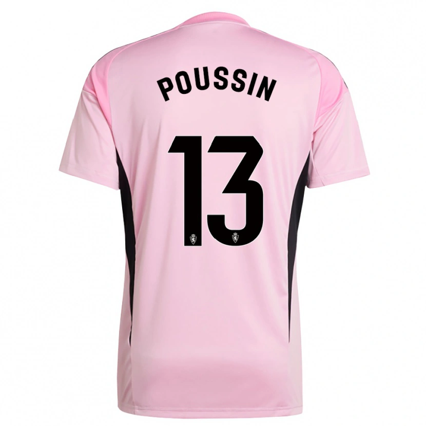 Danxen Homem Gaëtan Poussin #13 Rosa Claro Preto Camisola Guarda-Redes 2025/26 Camisa