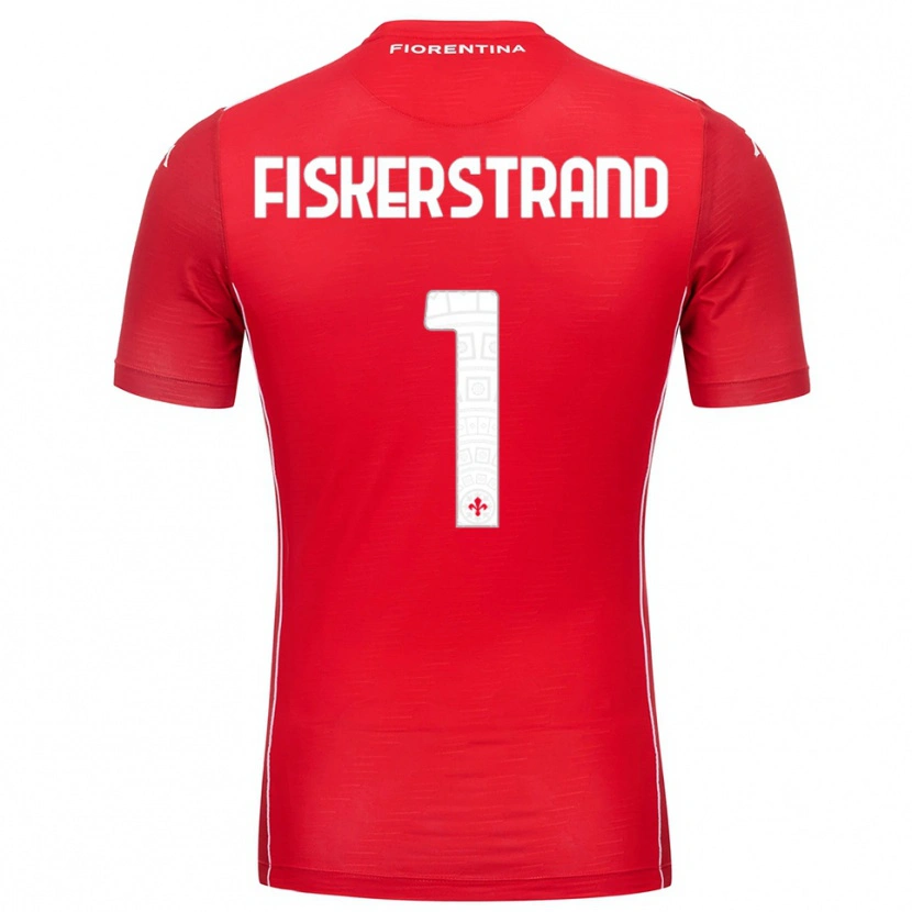 Danxen Homem Cecilie Fiskerstrand #1 Branco Vermelho Camisola Guarda-Redes 2025/26 Camisa
