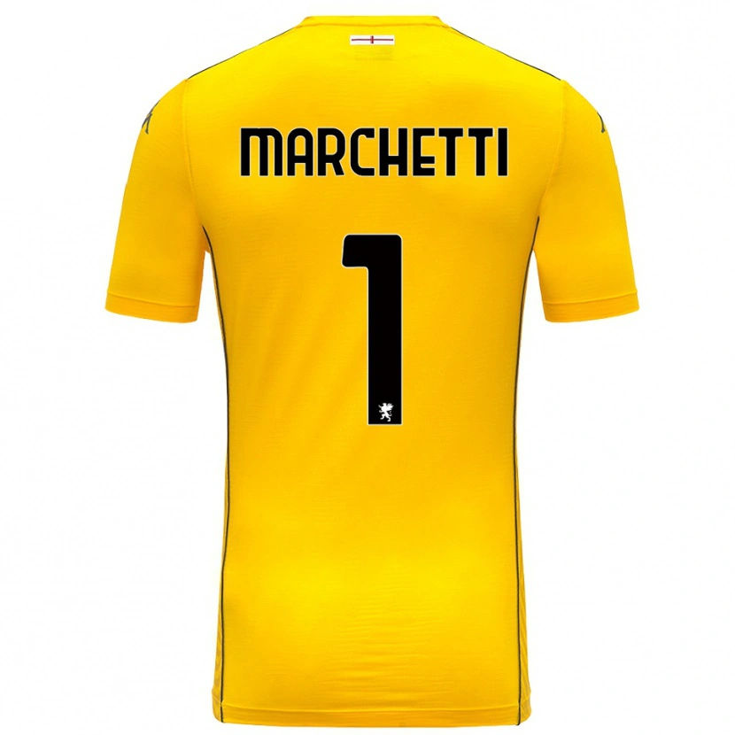Danxen Homem Lisa Marchetti #1 Amarelo Escuro Preto Camisola Guarda-Redes 2025/26 Camisa
