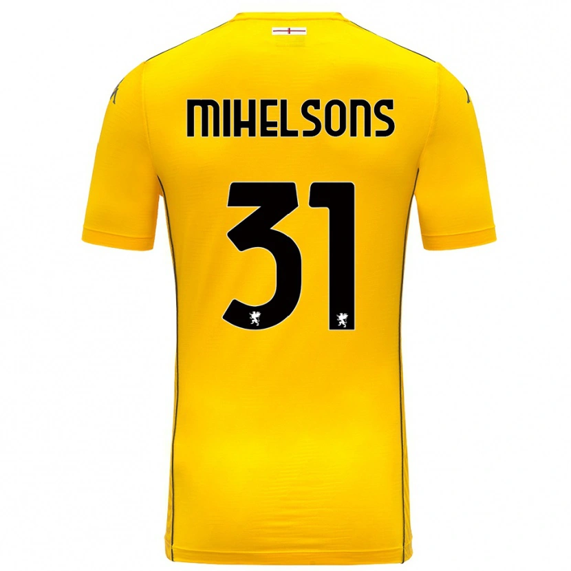 Danxen Homem Rendijs Mihelsons #31 Amarelo Escuro Preto Camisola Guarda-Redes 2025/26 Camisa