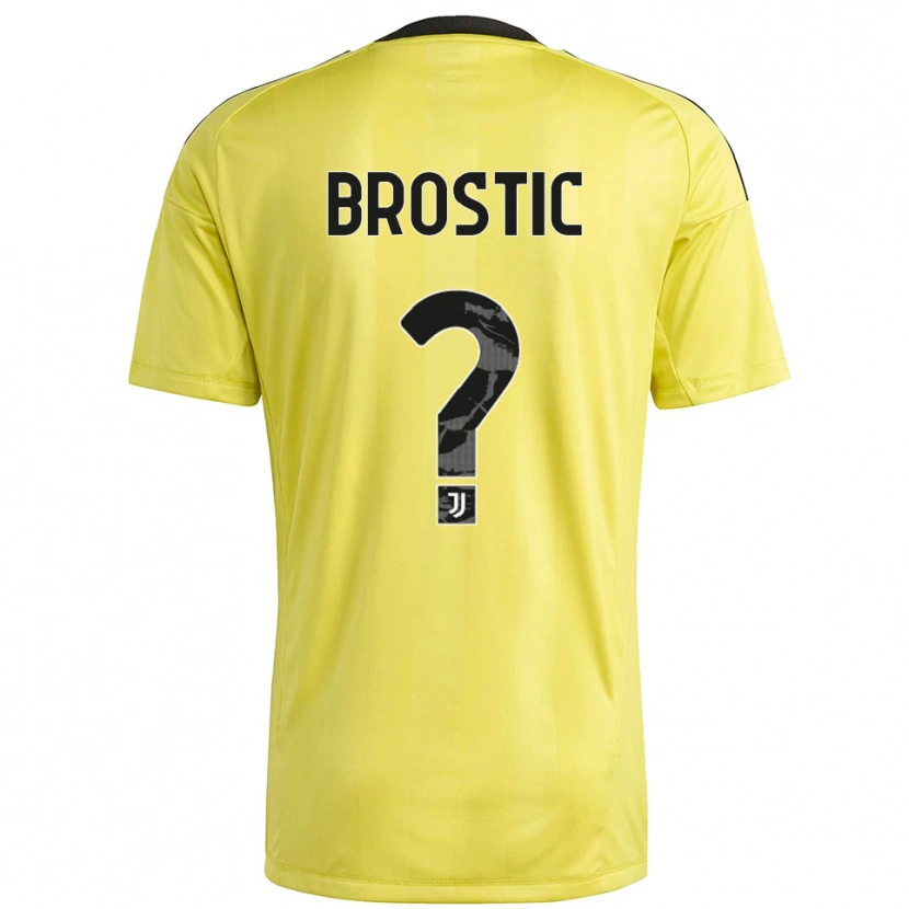 Danxen Homem Gabriel Brostic #0 Branco Amarelo Camisola Guarda-Redes 2025/26 Camisa