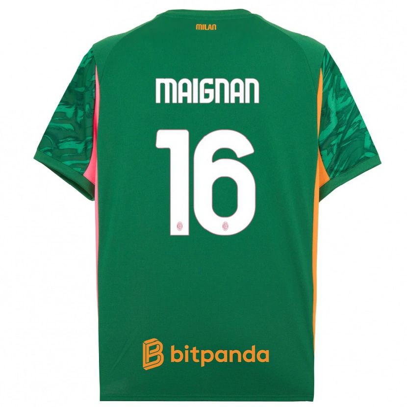 Danxen Homem Mike Maignan #16 Rosa Laranja Verde Camisola Guarda-Redes 2025/26 Camisa