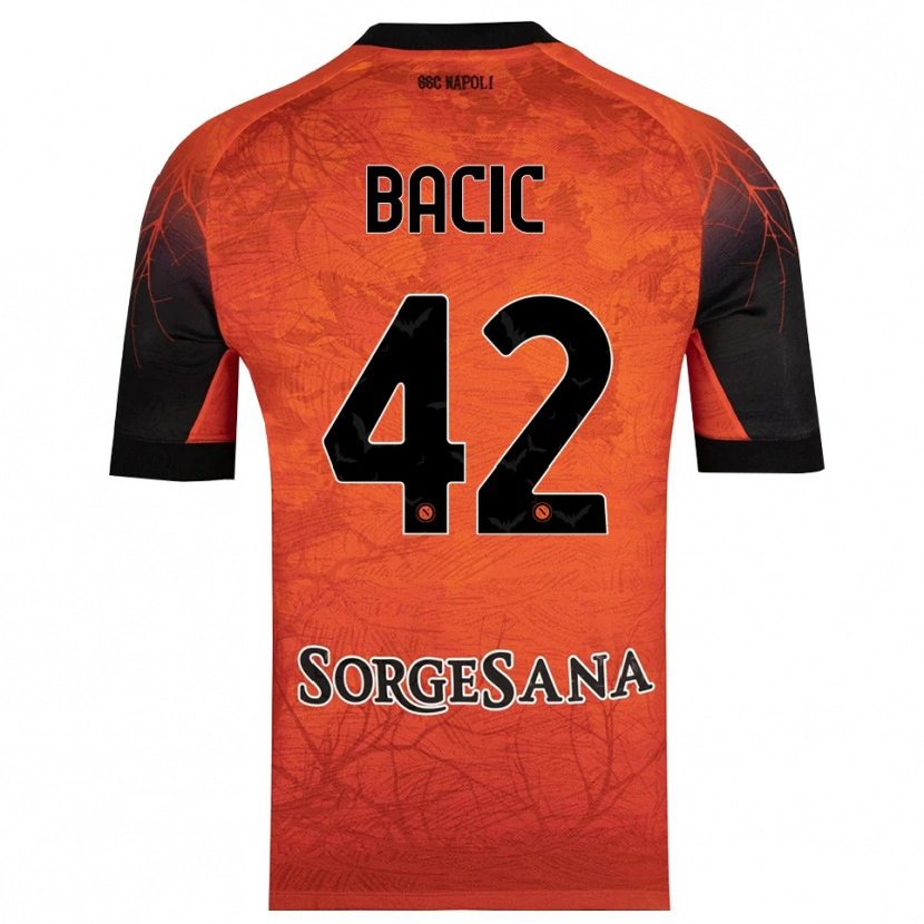 Danxen Homem Doris Bačić #42 Preto Vermelho Laranja Camisola Guarda-Redes 2025/26 Camisa