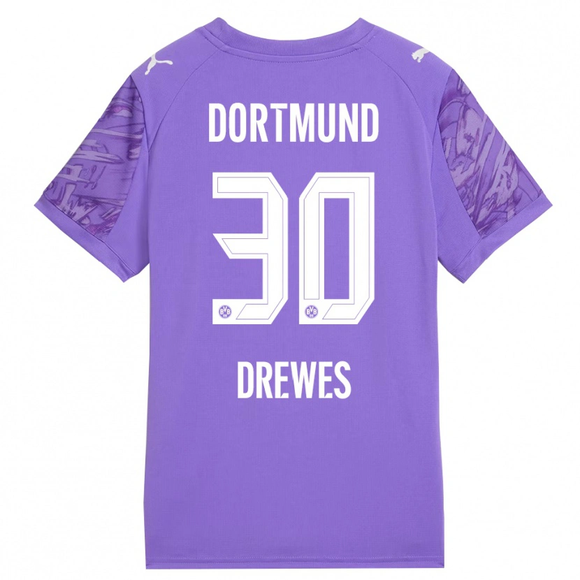 Danxen Homem Patrick Drewes #30 Branco Lilás Camisola Guarda-Redes 2025/26 Camisa