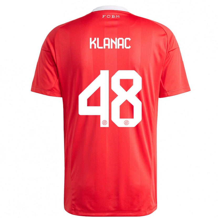 Danxen Homem Leon Klanac #48 Branco Vermelho Camisola Guarda-Redes 2025/26 Camisa