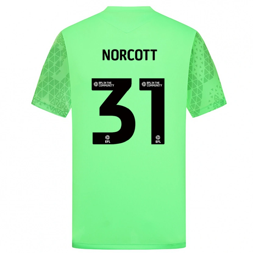 Danxen Mulher Tom Norcott #31 Verde Claro Camisola Guarda-Redes 2025/26 Camisa
