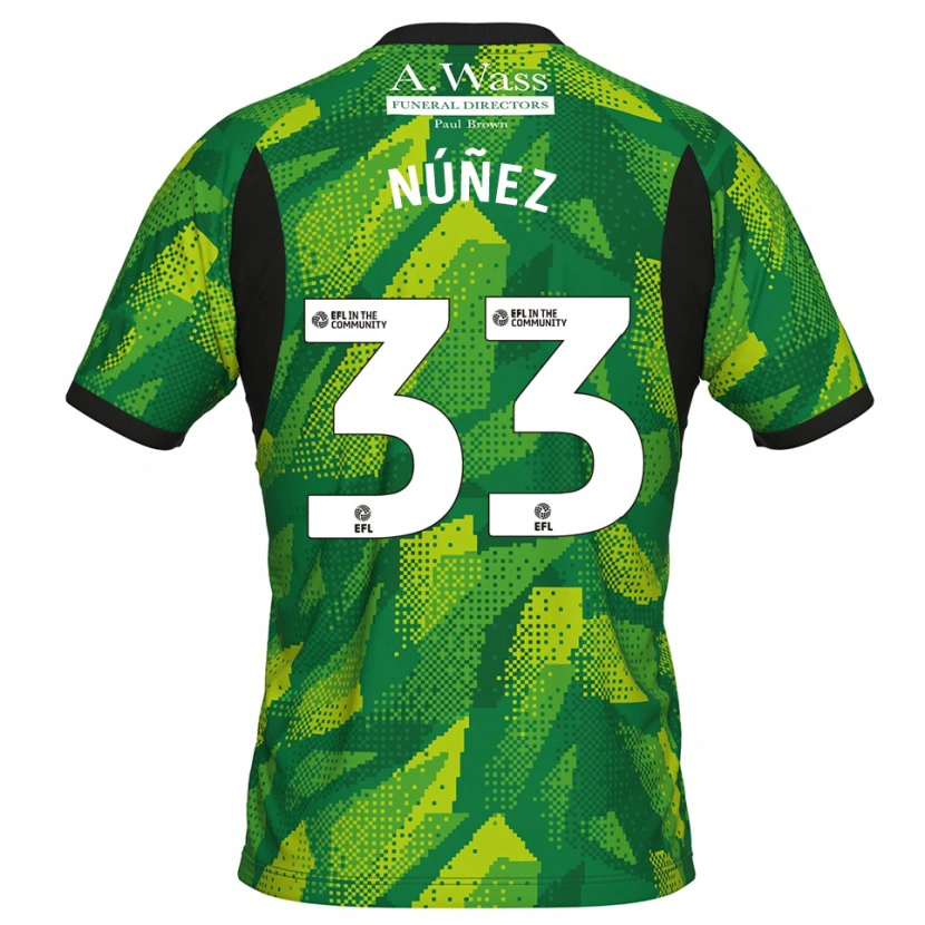 Danxen Mulher Anthony Núñez #33 Verde Preto Camisola Guarda-Redes 2025/26 Camisa