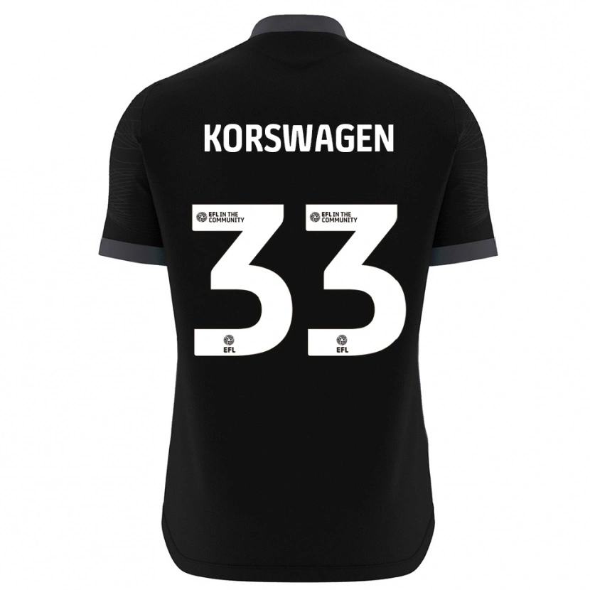 Danxen Mulher Mattijis Korswagen #33 Preto Branco Camisola Guarda-Redes 2025/26 Camisa