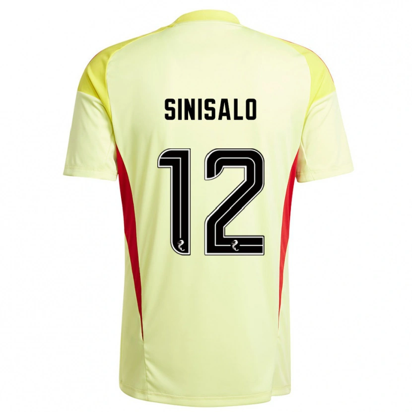 Danxen Mulher Viljami Sinisalo #12 Vermelho Amarelo Camisola Guarda-Redes 2025/26 Camisa