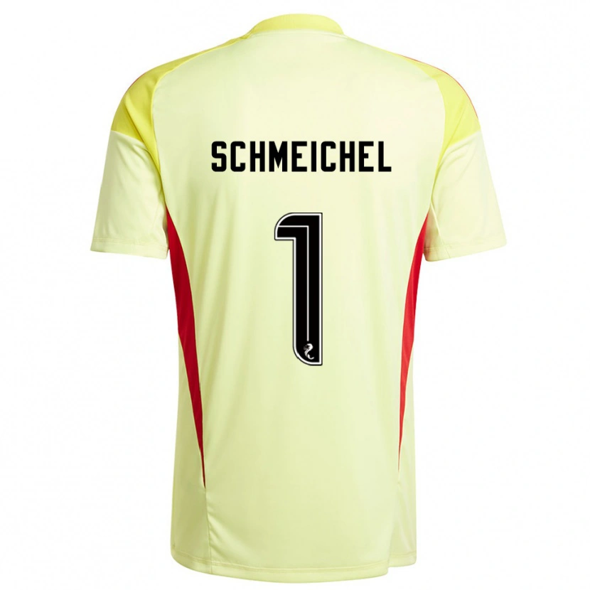 Danxen Mulher Kasper Schmeichel #1 Vermelho Amarelo Camisola Guarda-Redes 2025/26 Camisa