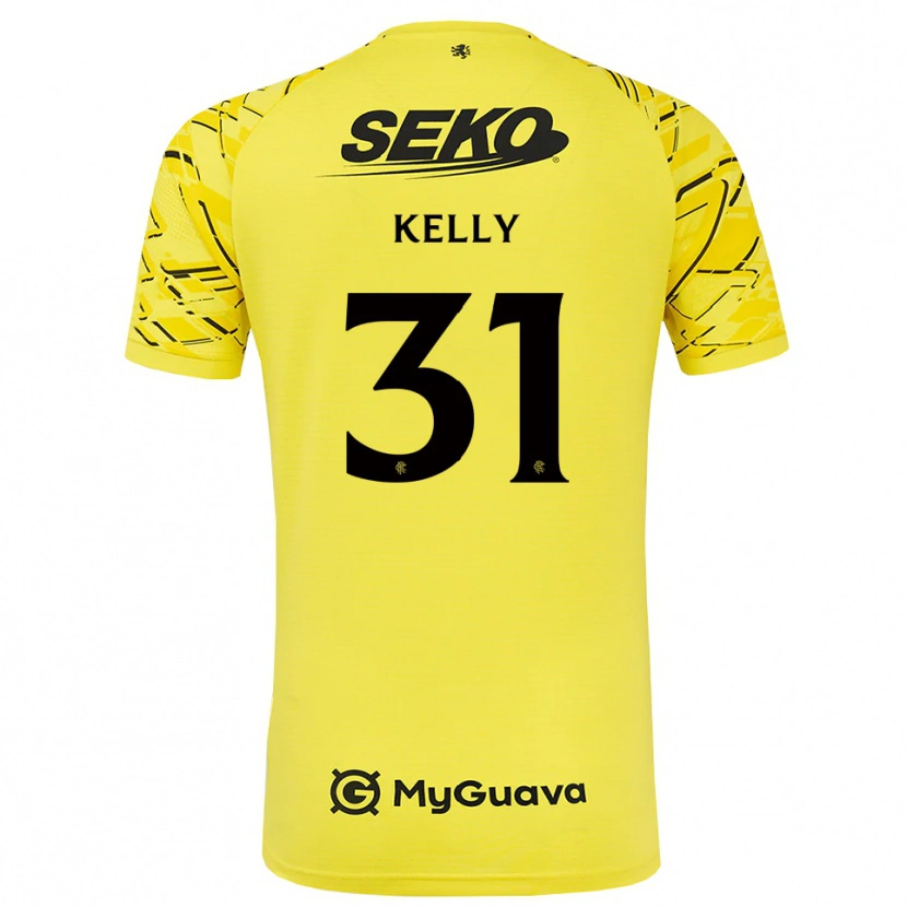 Danxen Mulher Liam Kelly #31 Preto Amarelo Camisola Guarda-Redes 2025/26 Camisa