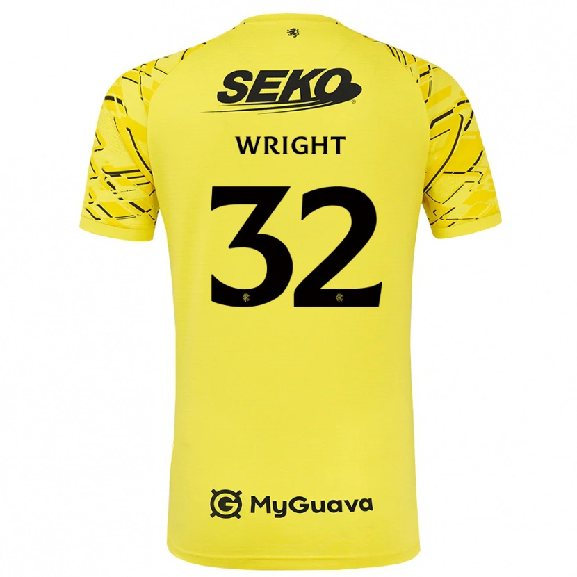 Danxen Mulher Kieran Wright #32 Preto Amarelo Camisola Guarda-Redes 2025/26 Camisa