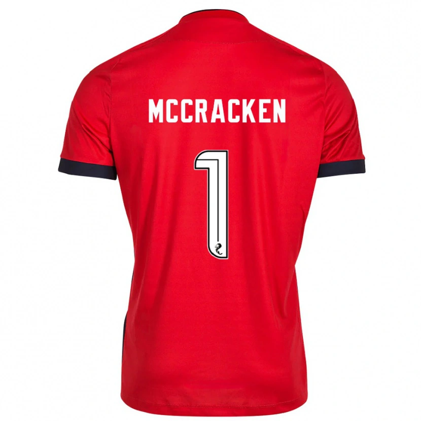 Danxen Mulher Jon McCracken #1 Branco Vermelho Camisola Guarda-Redes 2025/26 Camisa