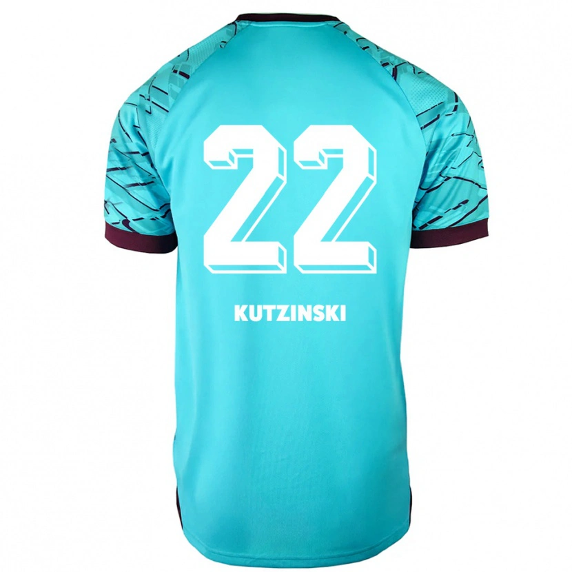 Danxen Mulher Kira Kutzinski #22 Azul Celeste Roxo Camisola Guarda-Redes 2025/26 Camisa