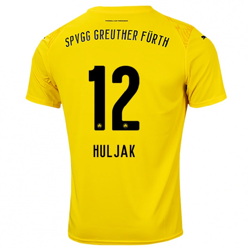 Danxen Mulher Dominik Huljak #12 Amarelo Preto Camisola Guarda-Redes 2025/26 Camisa