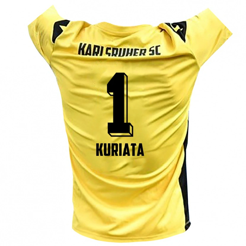 Danxen Mulher Malik Kuriata #1 Amarelo Preto Camisola Guarda-Redes 2025/26 Camisa