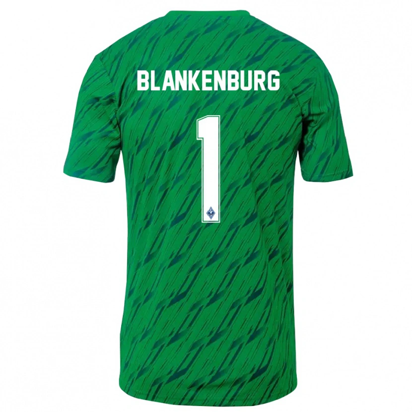 Danxen Mulher Luca Blankenburg #1 Verde Branco Camisola Guarda-Redes 2025/26 Camisa