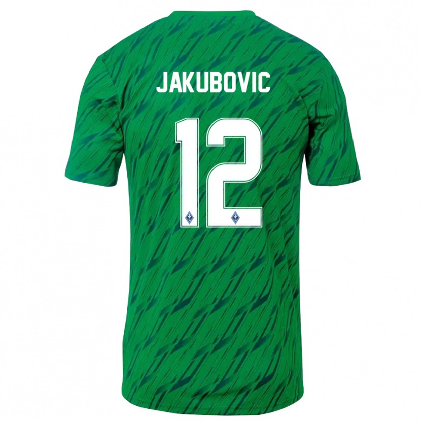 Danxen Mulher Harun Jakubovic #12 Verde Branco Camisola Guarda-Redes 2025/26 Camisa