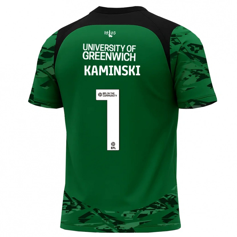 Danxen Mulher Thomas Kaminski #1 Verde Preto Camisola Guarda-Redes 2025/26 Camisa