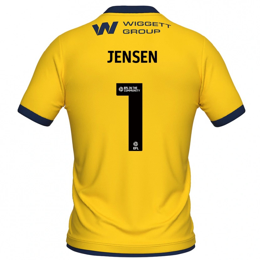 Danxen Mulher Lukas Jensen #1 Amarelo Preto Camisola Guarda-Redes 2025/26 Camisa