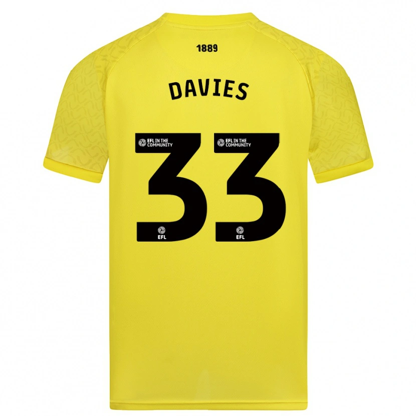 Danxen Mulher Bethan Davies #33 Amarelo Preto Camisola Guarda-Redes 2025/26 Camisa
