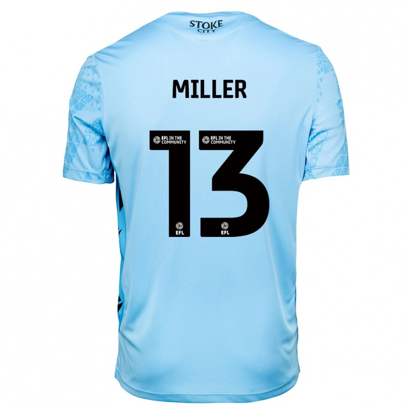 Danxen Mulher Tom Miller #13 Azul Céu Preto Camisola Guarda-Redes 2025/26 Camisa