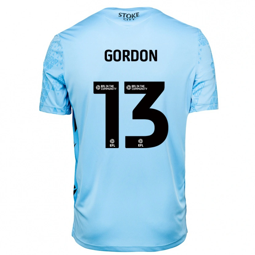 Danxen Mulher Jonathon Gordon #13 Azul Céu Preto Camisola Guarda-Redes 2025/26 Camisa