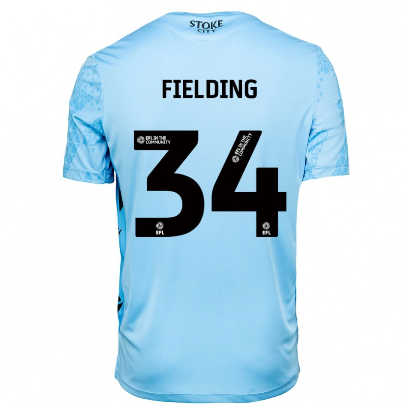 Danxen Mulher Frank Fielding #34 Azul Céu Preto Camisola Guarda-Redes 2025/26 Camisa