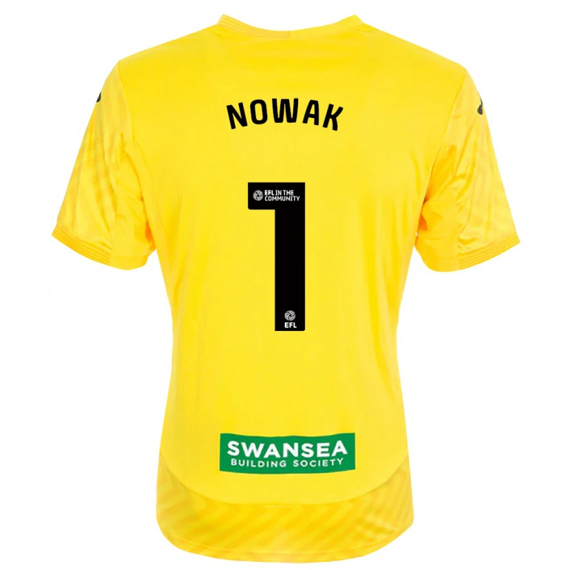 Danxen Mulher Jakub Nowak #1 Amarelo Preto Camisola Guarda-Redes 2025/26 Camisa