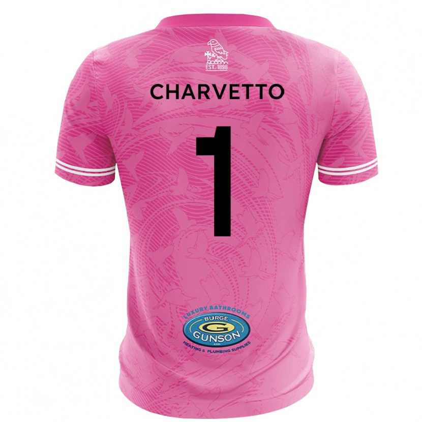 Danxen Mulher Michael Charvetto #1 Branco Rosa Camisola Guarda-Redes 2025/26 Camisa