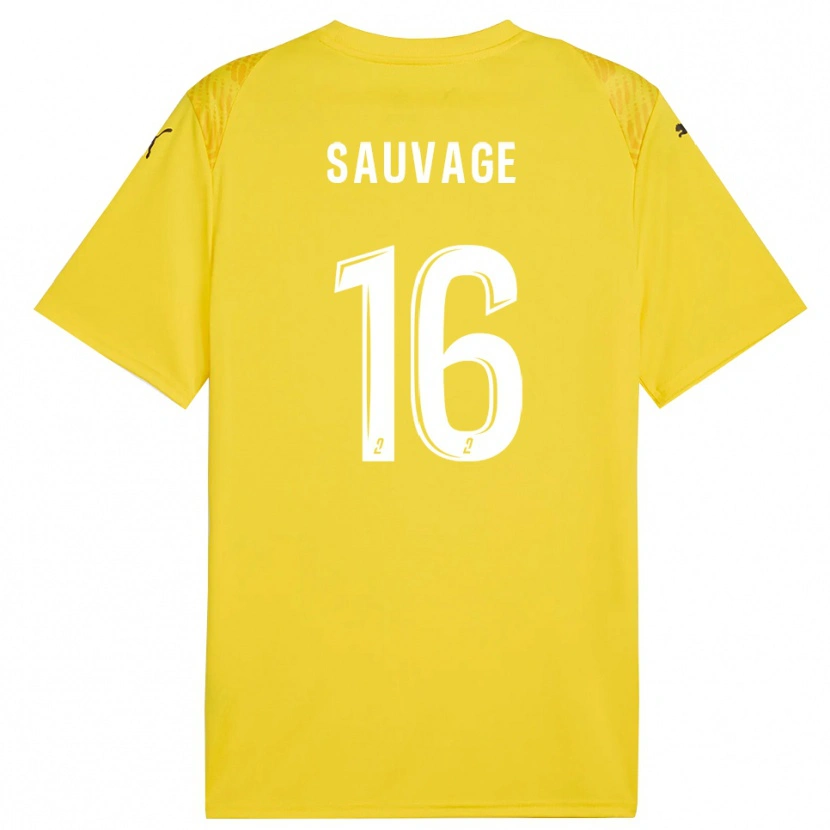 Danxen Mulher Alexis Sauvage #16 Branco Amarelo Camisola Guarda-Redes 2025/26 Camisa