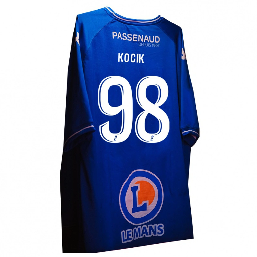 Danxen Mulher Nicolas Kocik #98 Branco Azul Real Camisola Guarda-Redes 2025/26 Camisa