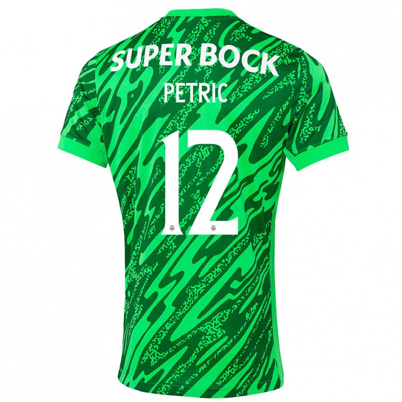 Danxen Mulher Luka Petric #12 Verde Branco Camisola Guarda-Redes 2025/26 Camisa