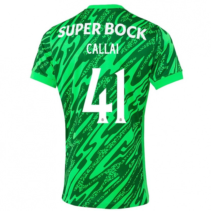 Danxen Mulher Diego Callai #41 Verde Branco Camisola Guarda-Redes 2025/26 Camisa