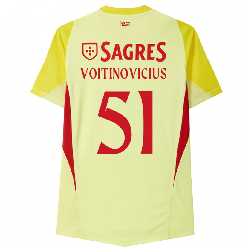 Danxen Mulher Arnas Voitinovičius #51 Amarelo Vermelho Camisola Guarda-Redes 2025/26 Camisa
