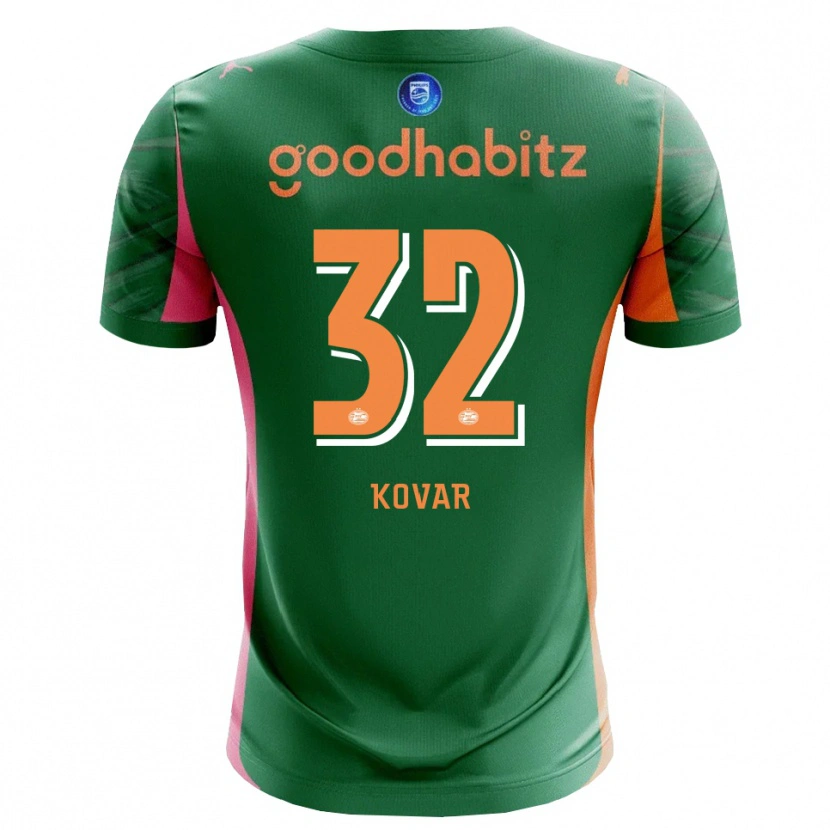 Danxen Mulher Matej Kovar #32 Verde Laranja Camisola Guarda-Redes 2025/26 Camisa